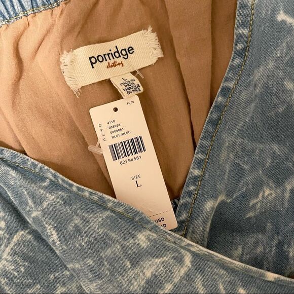 Anthropologie Chambray V-Neck Tank Porridge Large NWT - Picture 3 of 6